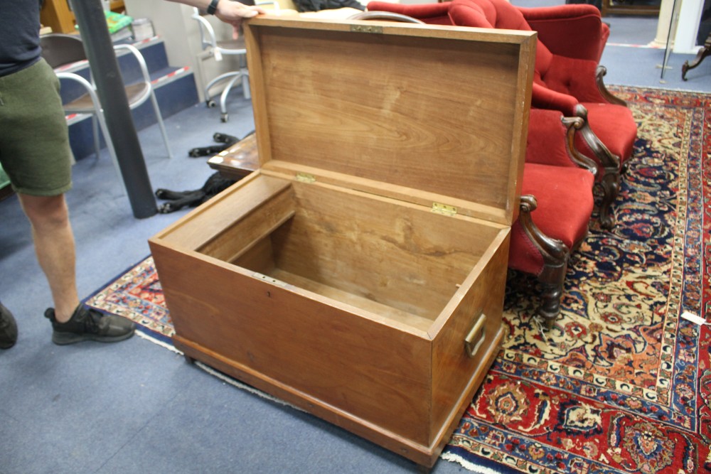 A camphorwood blanket chest, W.90cm D.51cm H.56cm